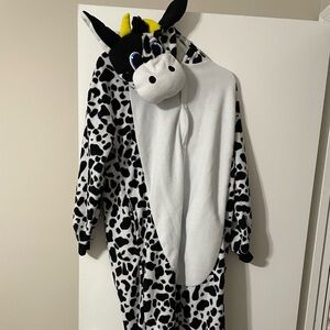 Cow Print Hooded Pajama Onesie